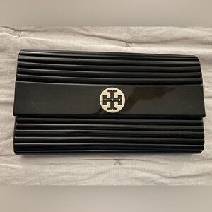 Black Clutch with Logo Accent
